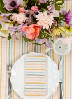 Multi Stripe Spring Pastel Napkins>Meri Meri Outlet