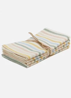 Multi Stripe Spring Pastel Napkins>Meri Meri Outlet