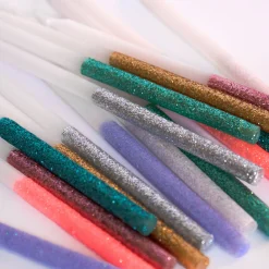 Multicolor Dipped Glitter Candles (x 16)><noscript><img width=