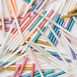 Multicolor Dipped Glitter Candles (x 16)><noscript><img width=