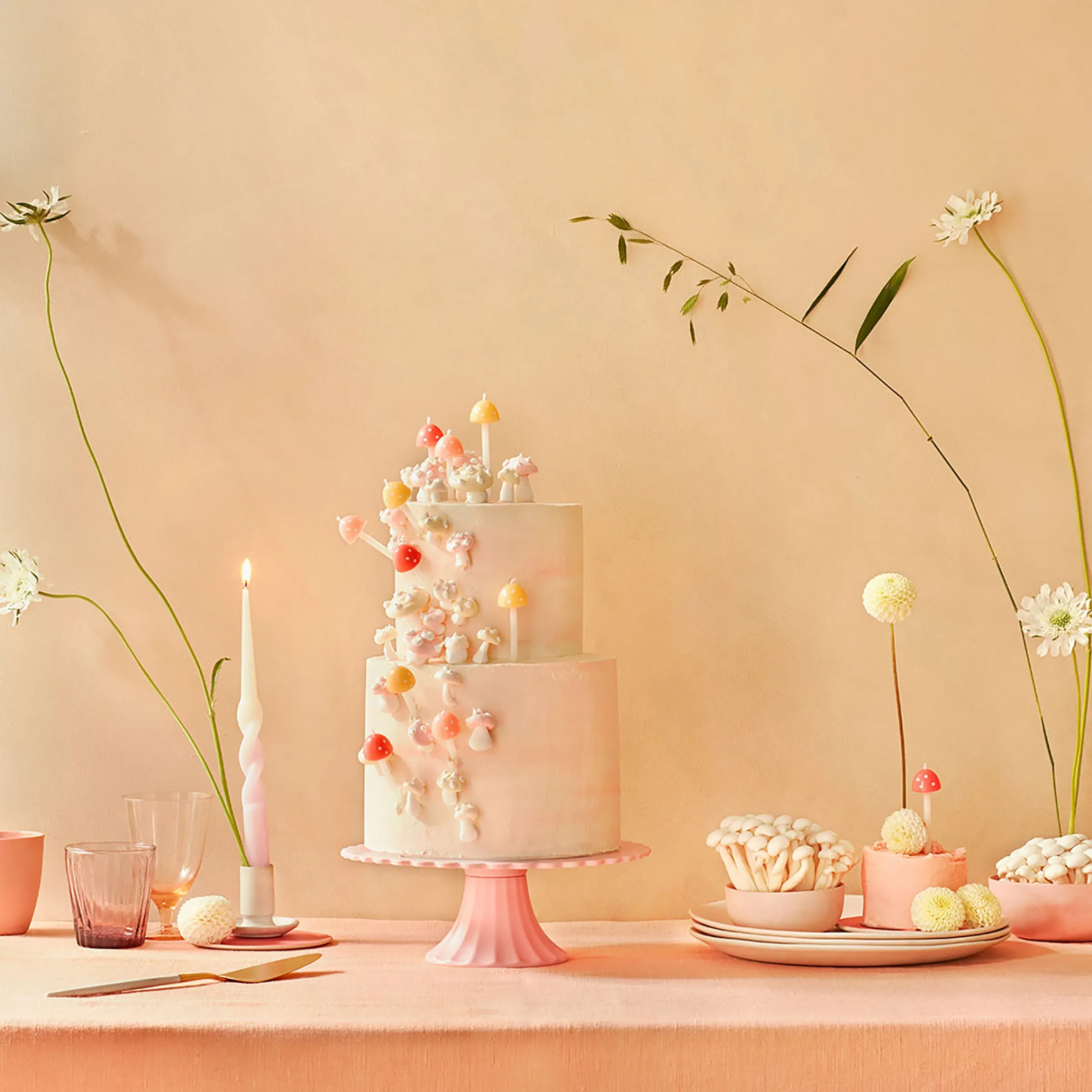 Mushroom Birthday Candles (x 6)>Meri Meri Clearance
