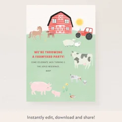 On The Farm Download & Print Invitation>Meri Meri Discount
