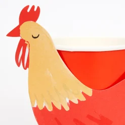 On The Farm Rooster Party Cups (x 8)>Meri Meri Best