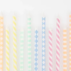 Pastel Patterned Candles (x 16)><noscript><img width=