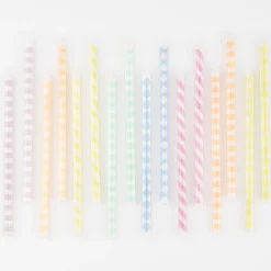 Pastel Patterned Candles (x 16)><noscript><img width=