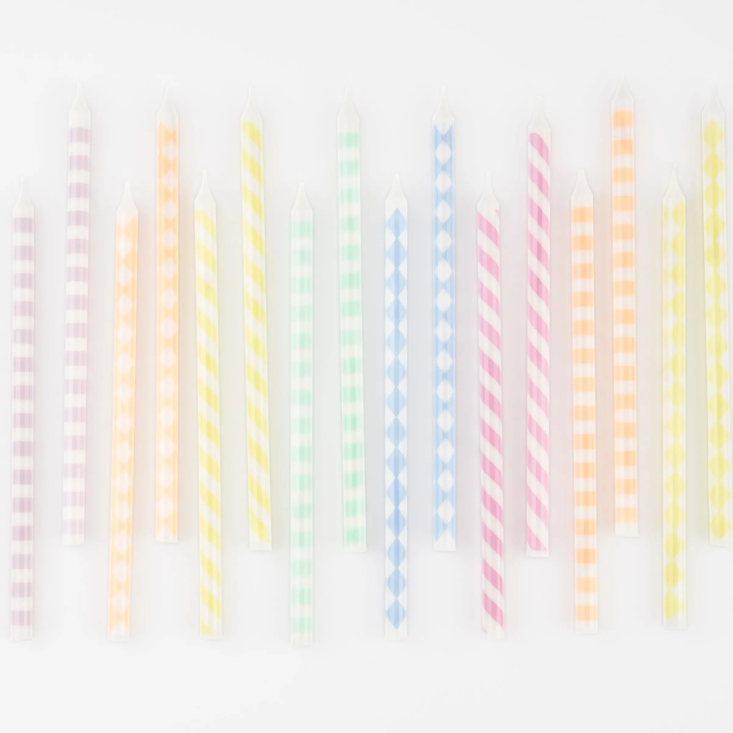 Pastel Patterned Candles (x 16)>Meri Meri Discount