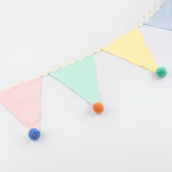 Pastel Pompom Flag Garland><noscript><img width=