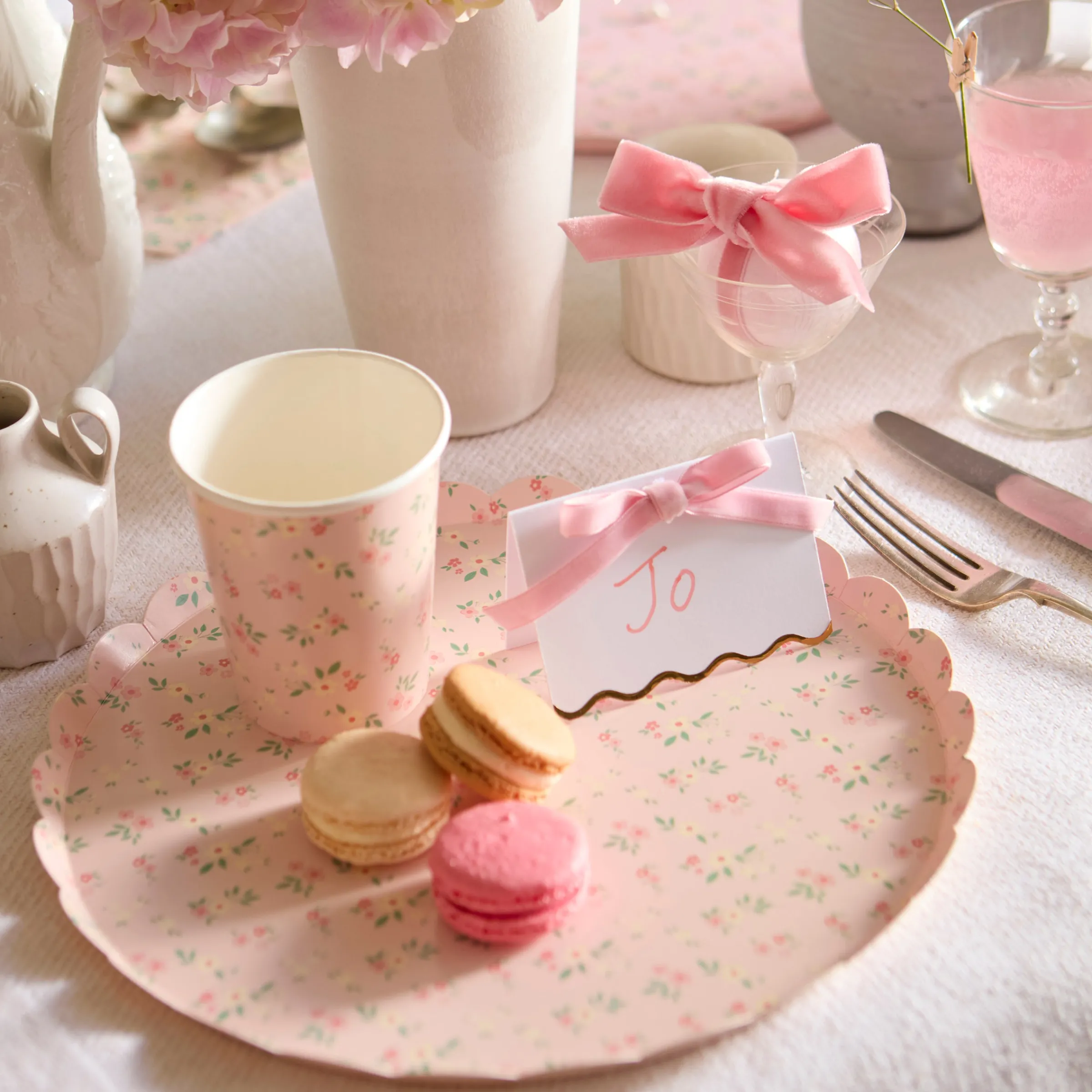 Pastel Velvet Bow Place Cards (x 6)>Meri Meri Online