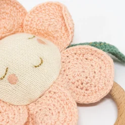 Peach Daisy Baby Rattle><noscript><img width=