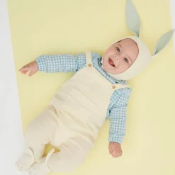 Peach Sparkle Bunny Baby Bonnet><noscript><img width=