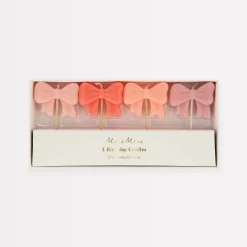 Pink Bow Candles (x 4)>Meri Meri Best