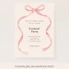 Pink Bow Ribbon Download & Print Invitation>Meri Meri Best