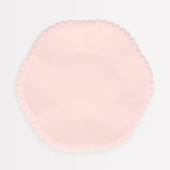Pink Dot Edged Flower Compostable Side Plates (x 8)>Meri Meri Fashion