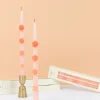 Pink Flower Taper Candles (x 2)>Meri Meri Hot