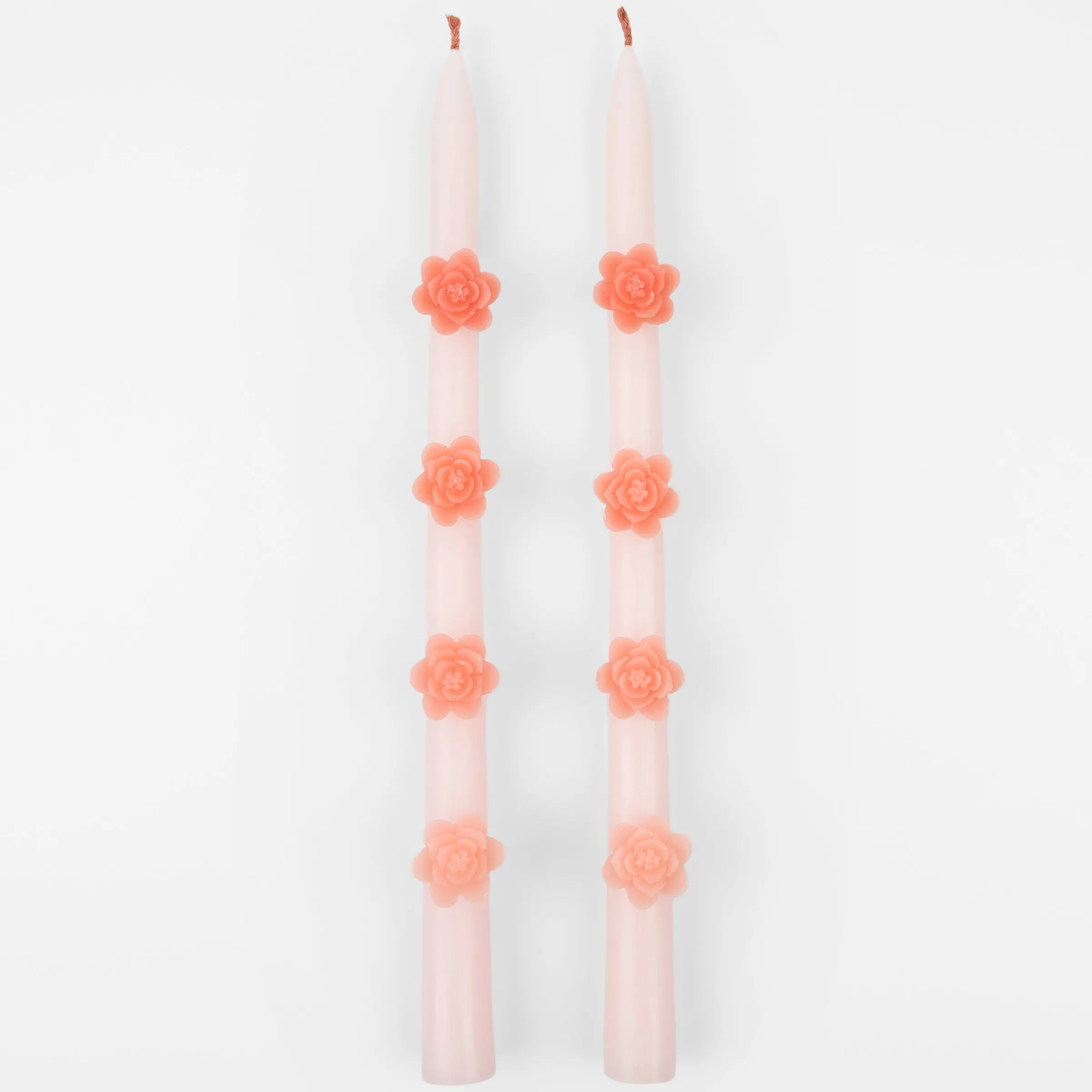 Pink Flower Taper Candles (x 2)>Meri Meri Hot