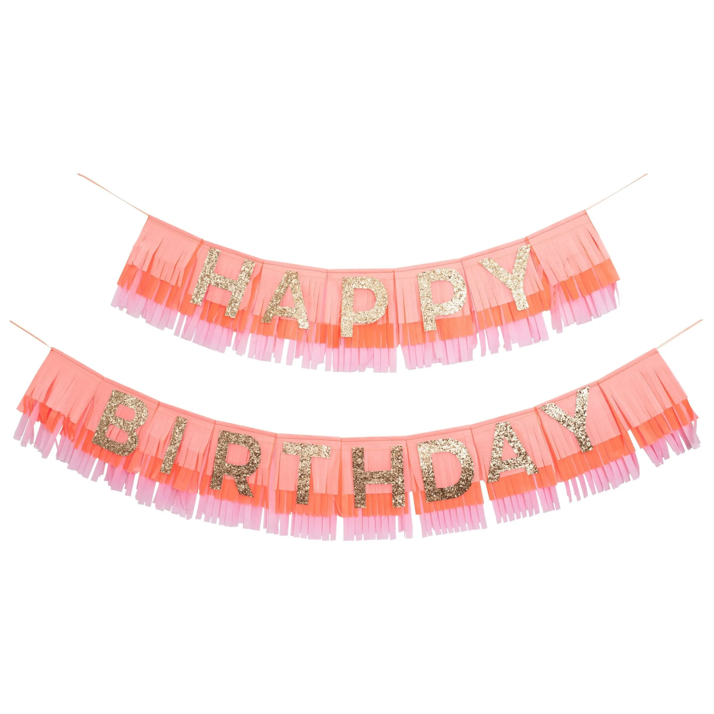 Pink Happy Birthday Fringe Garland Set>Meri Meri Hot