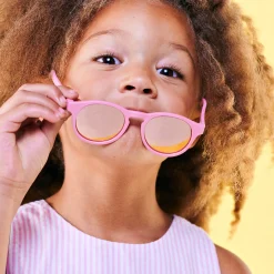 Pink Keyhole Mirrored Lense Sunglasses><noscript><img data-lazyloaded=