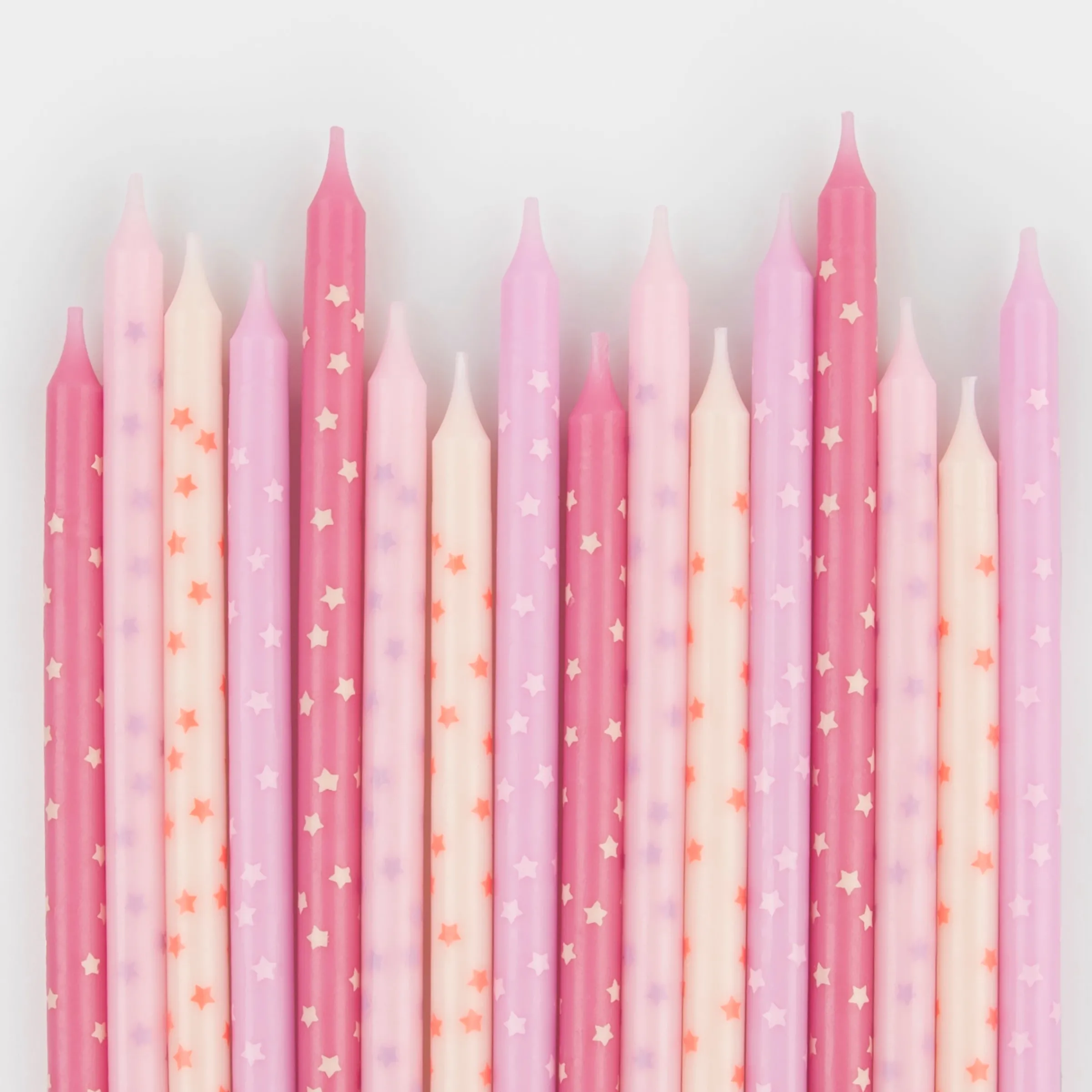 Pink Stars Candles (x 16)>Meri Meri Outlet