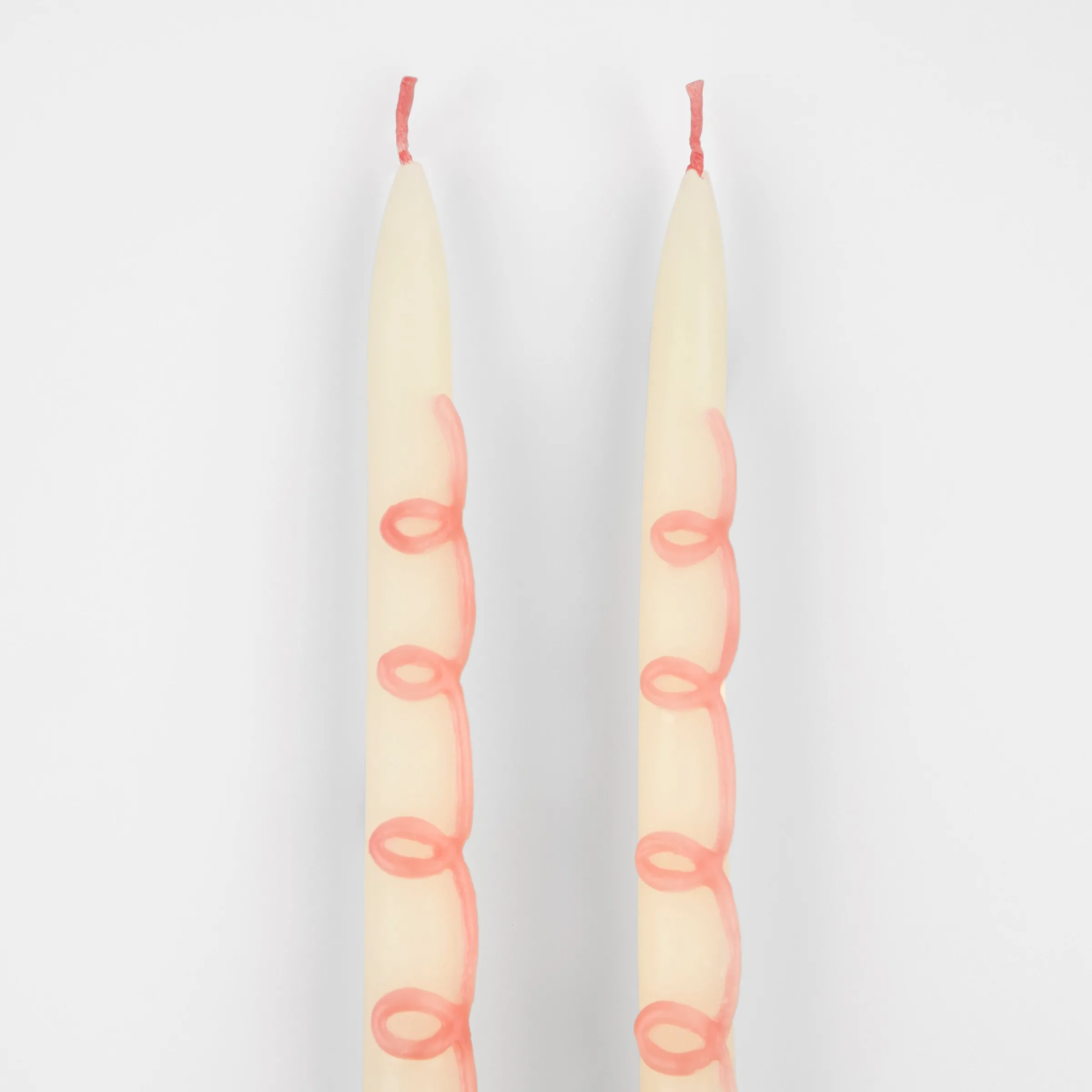 Pink Swirl Taper Candles (x 2)>Meri Meri Sale