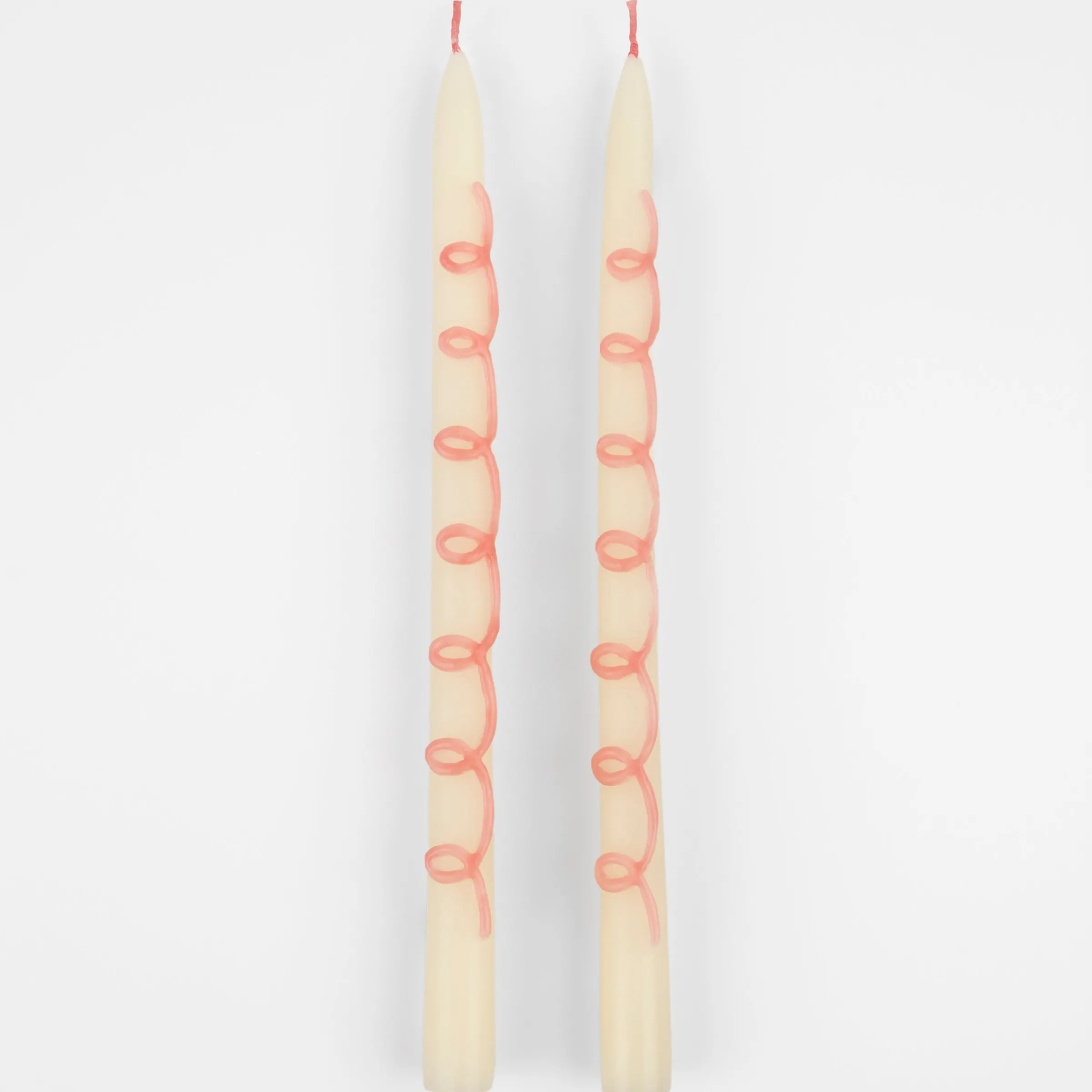 Pink Swirl Taper Candles (x 2)>Meri Meri Sale