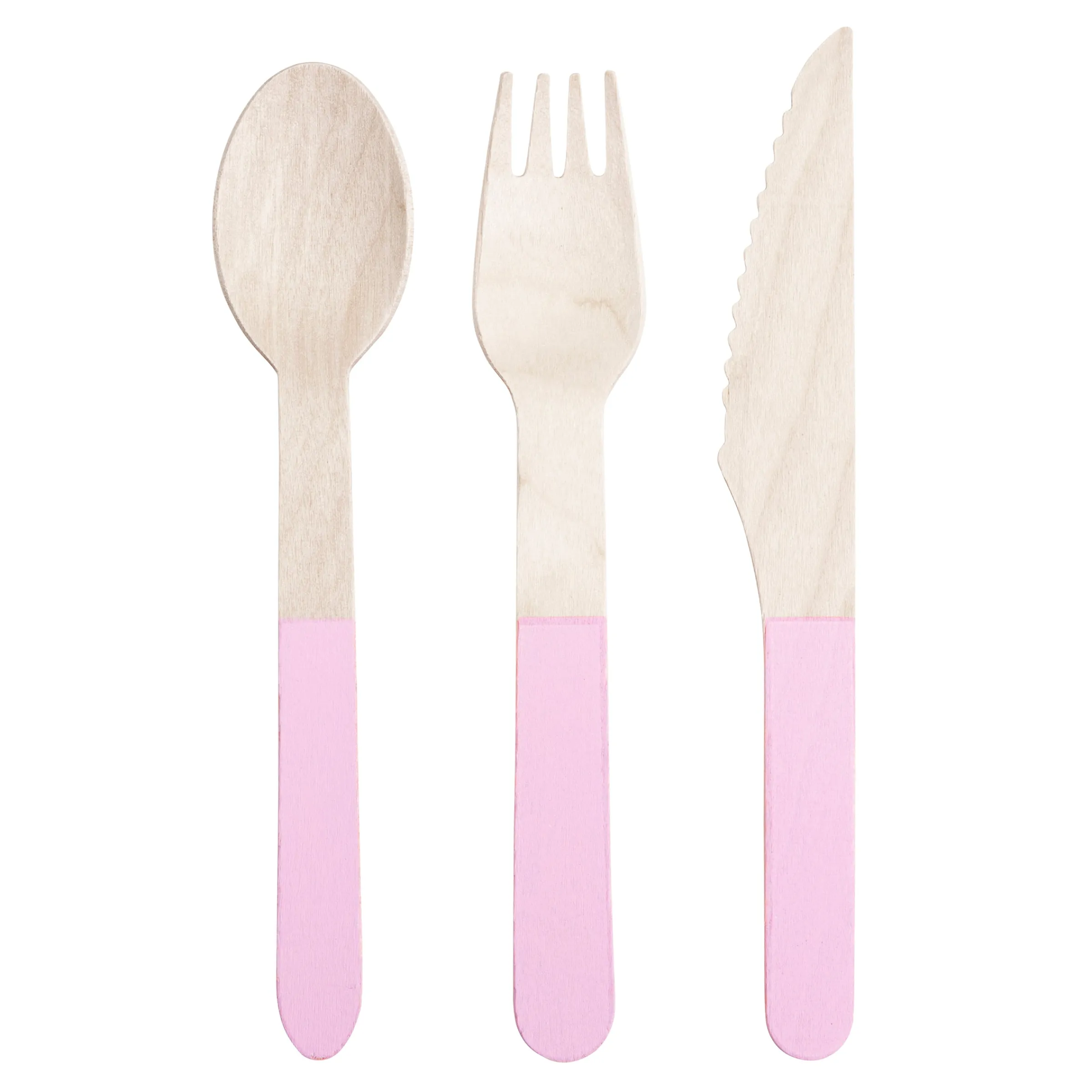 Pink Wooden Cutlery Set (x 24)>Meri Meri Outlet