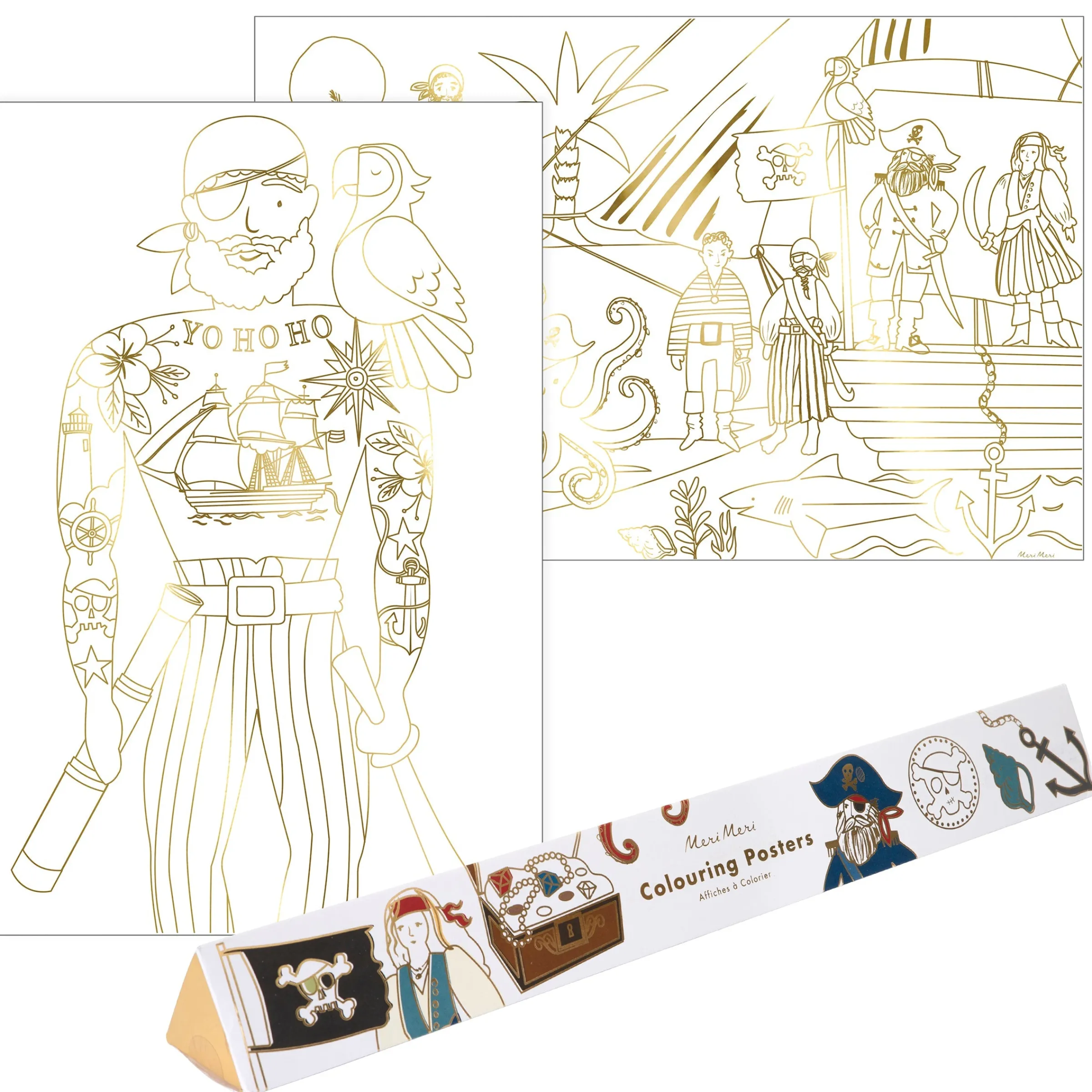 Pirate Coloring Posters (x 2)>Meri Meri Outlet