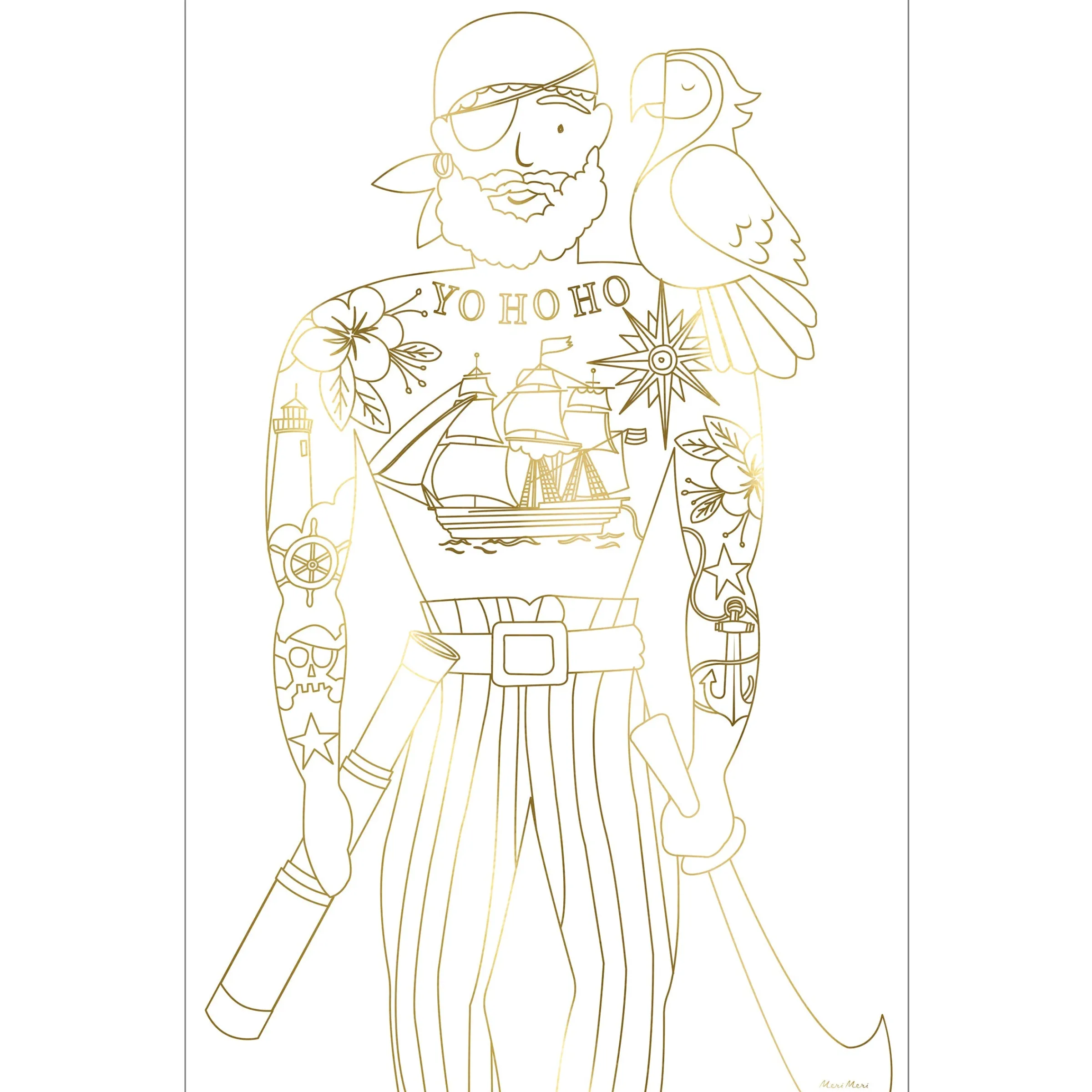 Pirate Coloring Posters (x 2)>Meri Meri Outlet