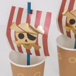 Pirate Cup & Straws Set (x 8)><noscript><img width=