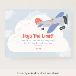Plane Download & Print Invitation>Meri Meri Sale