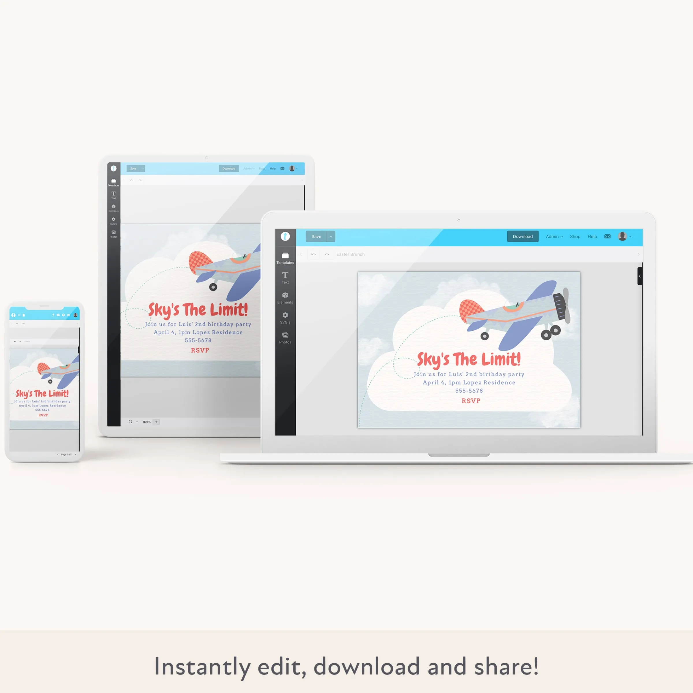 Plane Download & Print Invitation>Meri Meri Sale