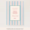 Preppy Stripe Download & Print Invitation>Meri Meri Outlet