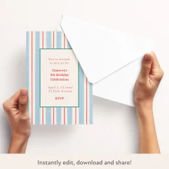 Preppy Stripe Download & Print Invitation><noscript><img width=