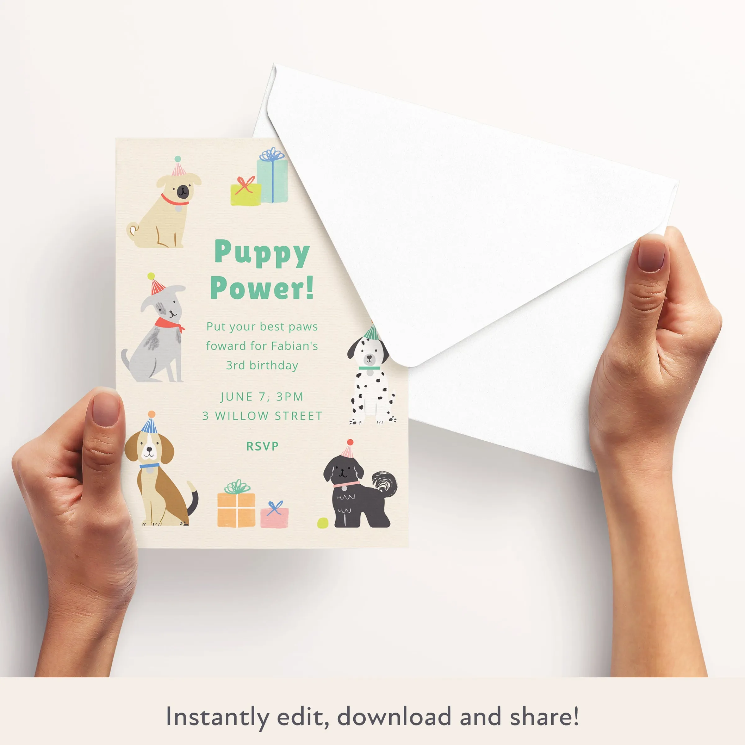 Puppy Download & Print Invitation>Meri Meri Clearance