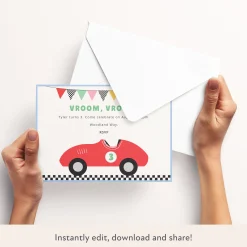Race Car Download & Print Invitation><noscript><img width=