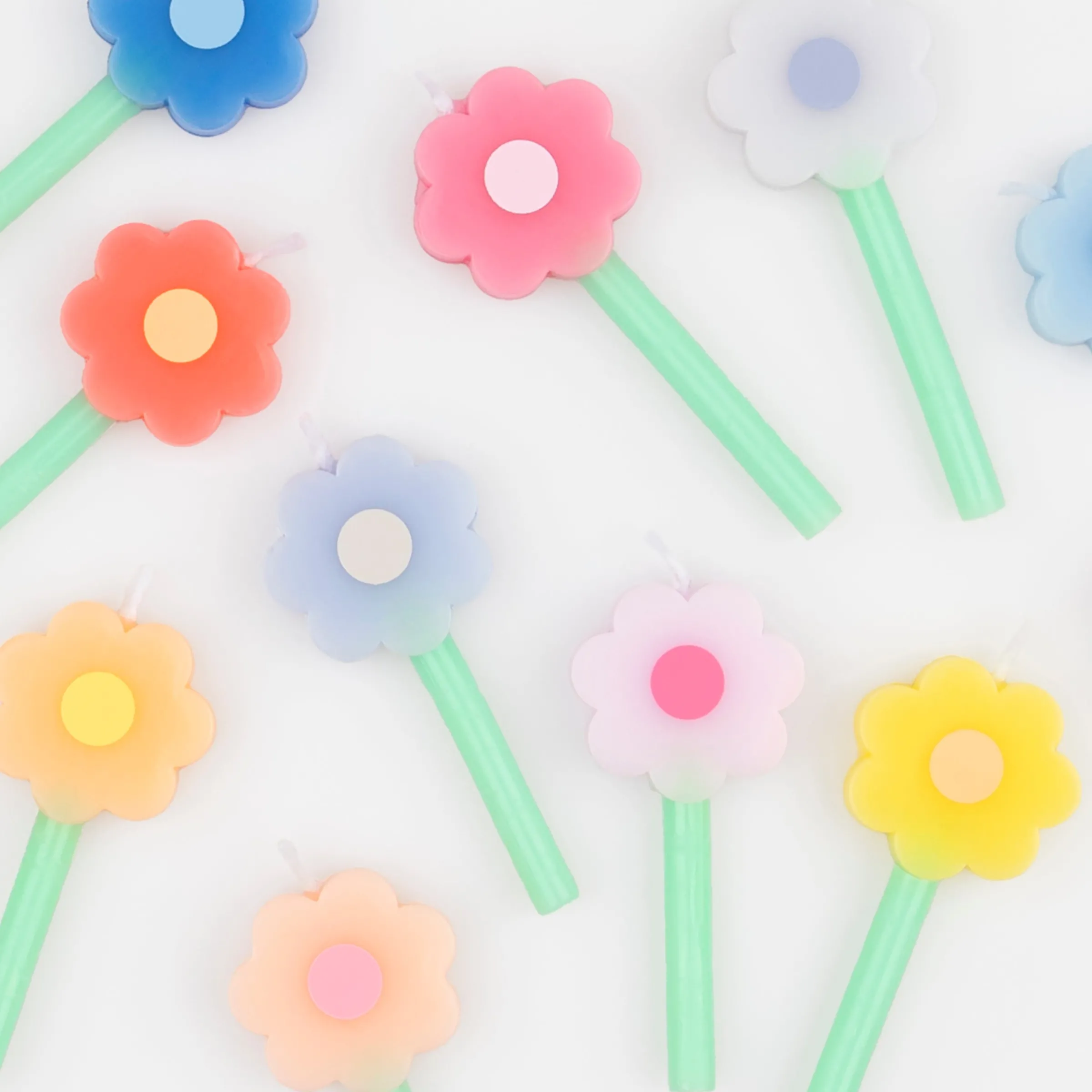 Rainbow Daisy Candles (x 12)>Meri Meri Online