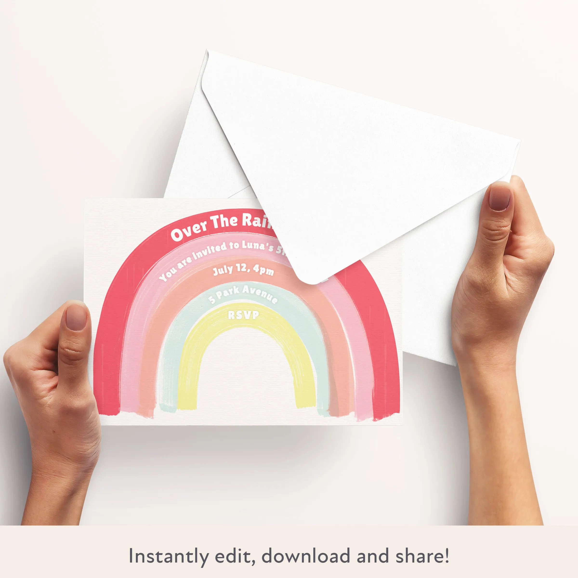 Rainbow Download & Print Invitation>Meri Meri Discount
