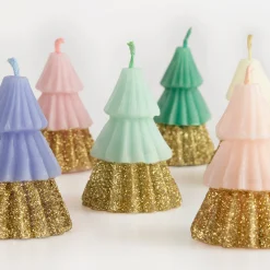 Rainbow Glitter Tree Candles (x 6)><noscript><img width=