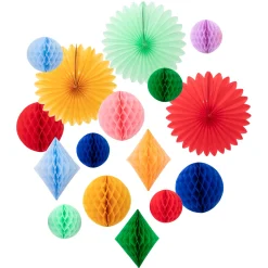 Rainbow Honeycomb Decoration Kit (x 16)>Meri Meri Fashion