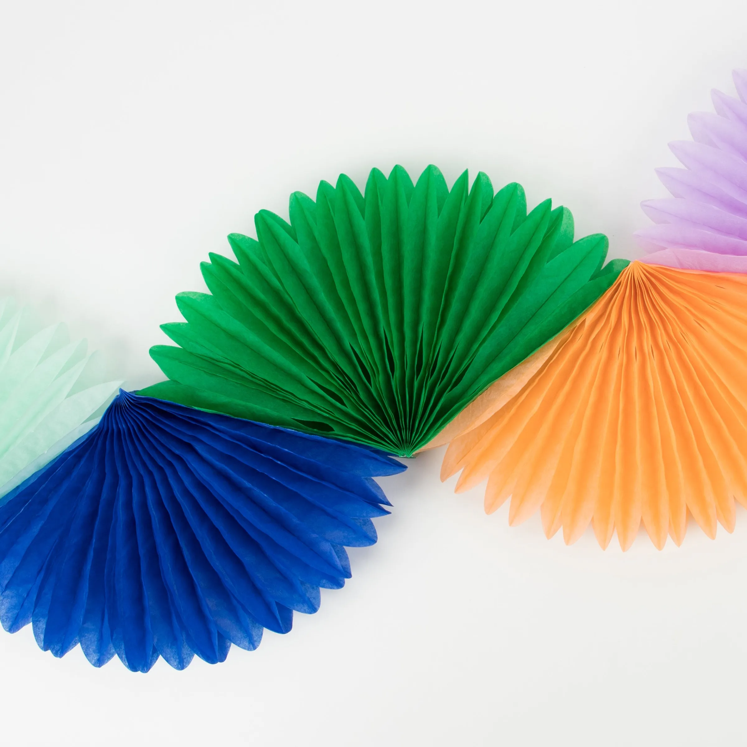 Rainbow Honeycomb Fan Garland>Meri Meri Best