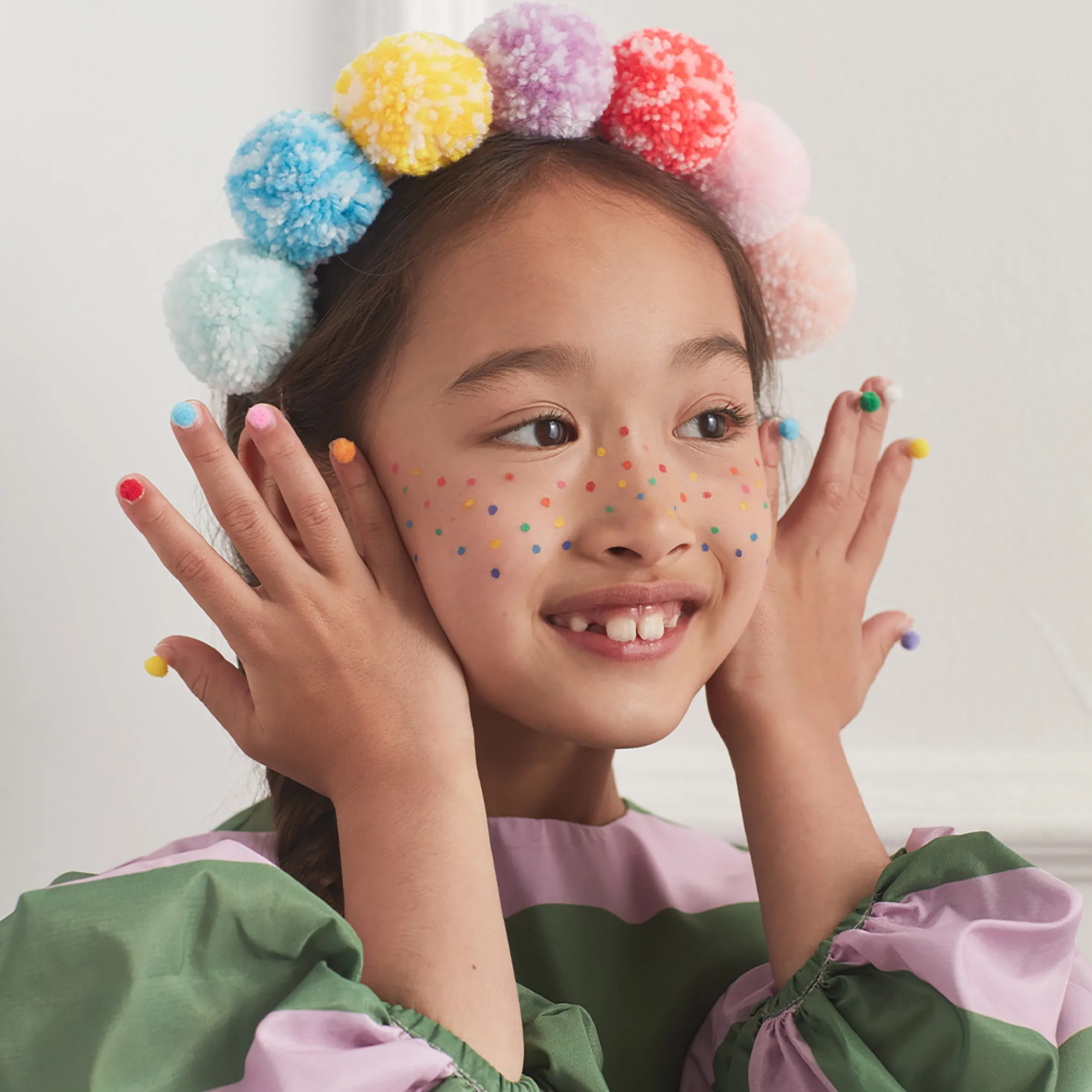 Rainbow Pompom Headband>Meri Meri Fashion