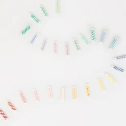 Rainbow Striped Mini Candles (x 50)><noscript><img width=
