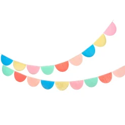 Rainbow Tissue Paper Scallop Garland Set><noscript><img width=