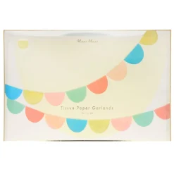 Rainbow Tissue Paper Scallop Garland Set><noscript><img width=
