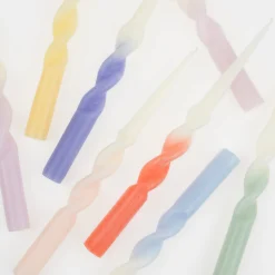 Rainbow Twisted Table Candles (x 8)><noscript><img width=