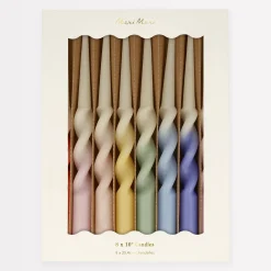 Rainbow Twisted Table Candles (x 8)><noscript><img width=