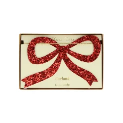 Red & Pink Glitter Bow Garland><noscript><img width=