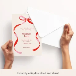 Red Bow Ribbon Download & Print Invitation><noscript><img width=