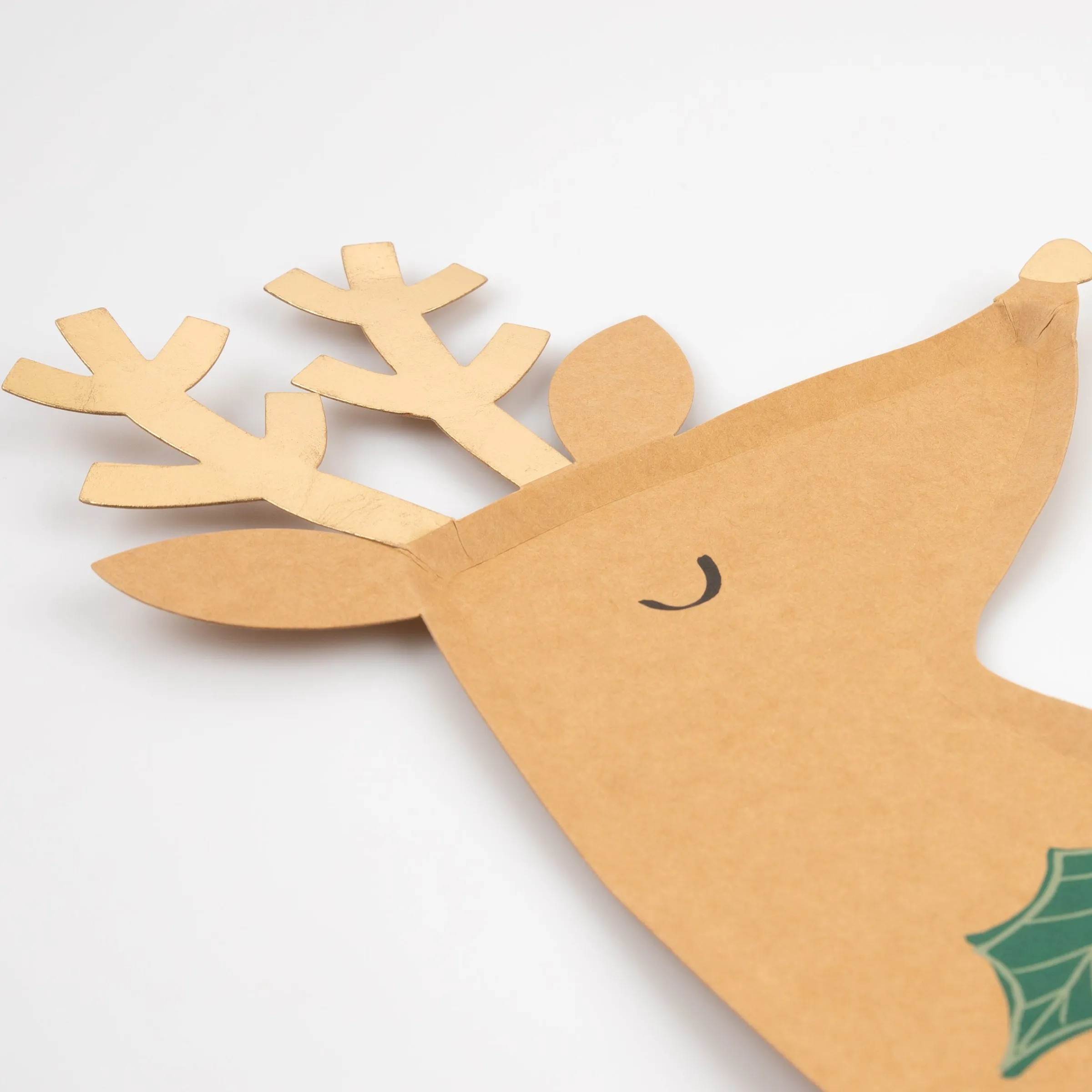 Reindeer With Holly Plates (x 8)>Meri Meri New