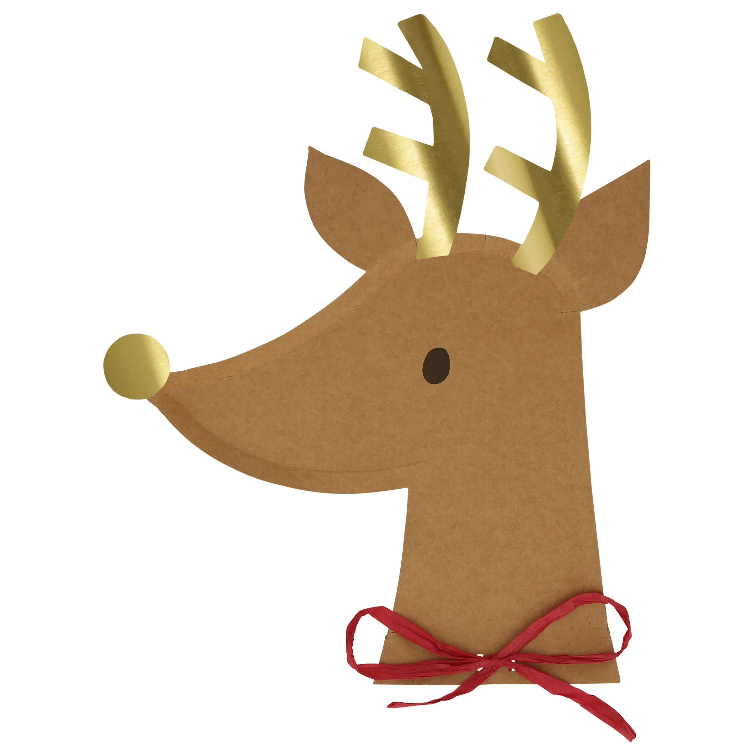 Reindeer With Raffia Bow Plates (x 8)>Meri Meri Discount