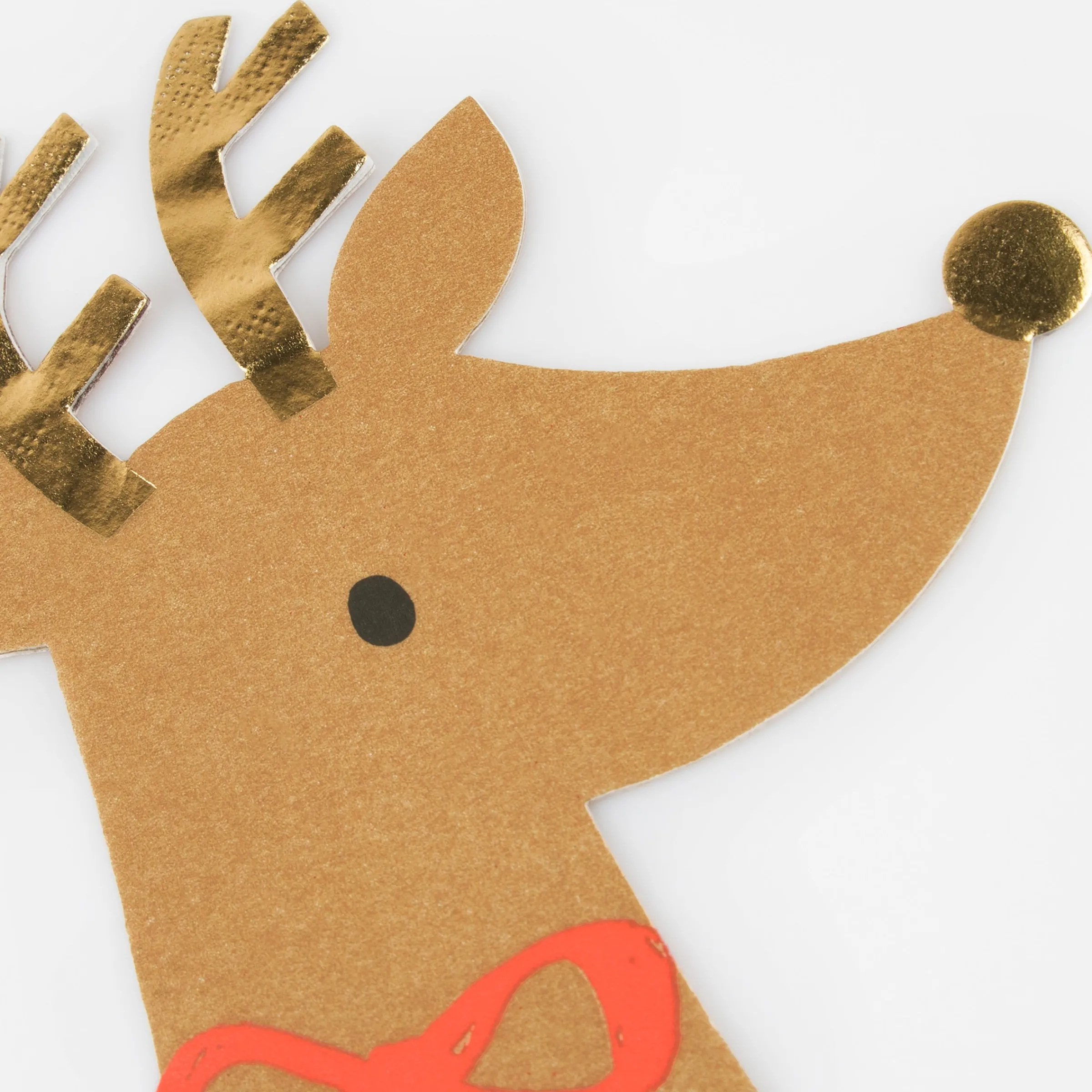 Reindeer With Red Bow Napkins (x 16)>Meri Meri Outlet